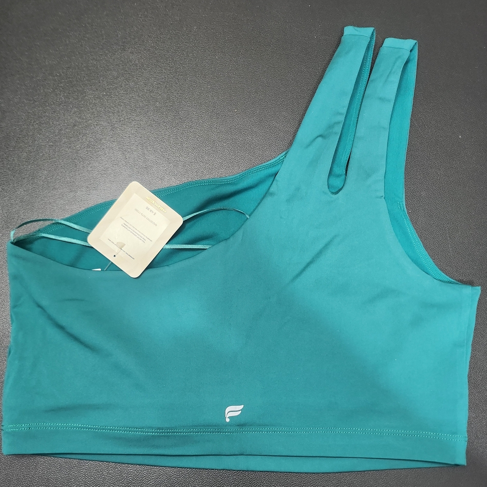 Fabletics Teal One-Shoulder Sports Bra